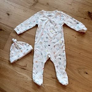 Indigo Baby 6-12 months sleeper / pajama and matching hat
